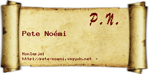 Pete Noémi névjegykártya