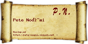 Pete Noémi névjegykártya